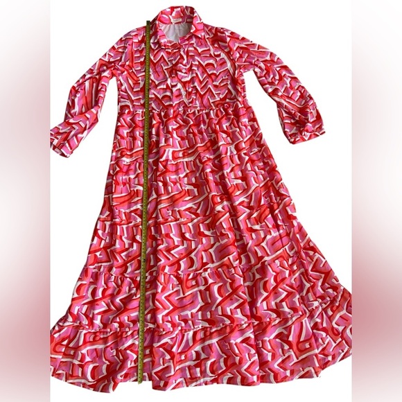 Sunday Up Gorgeous Pink Orange & White Pattern Dress - Picture 7 of 10